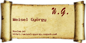 Weisel György névjegykártya